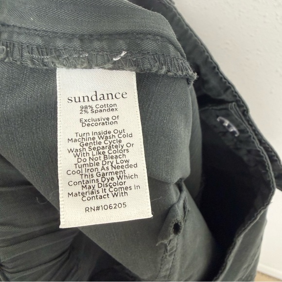 Sundance High Waist Floral Embroidered Cargo Pants Grey Bohemian Sz 12 - Picture 10 of 10